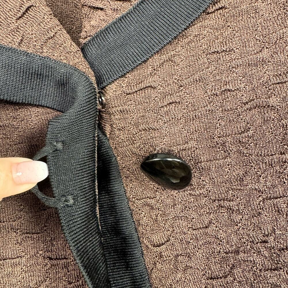 Exclusively Misook Brown Single Button Shawl Coll… - image 3